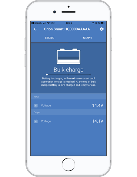 Orion-Tr Smart on Victron Connect mobile app