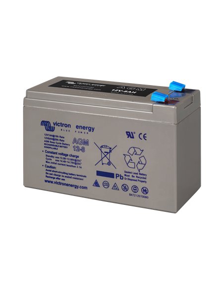12V 8Ah AGM Deep Cycle Battery (left)