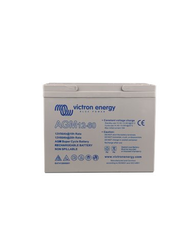 12V 60Ah AGM Super Cycle Battery (front)