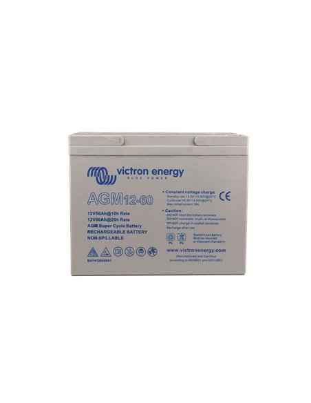 12V 60Ah AGM Super Cycle Battery (front)
