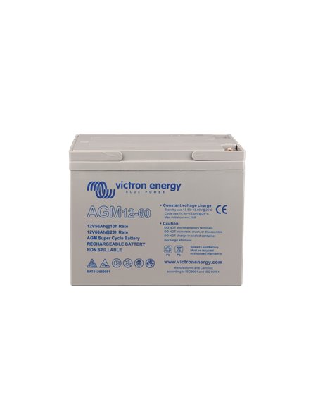 12V 60Ah AGM Super Cycle Battery (front-angle)