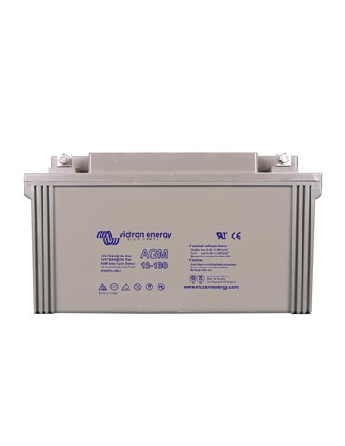12V 130Ah AGM Deep Cycle Battery (front)