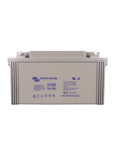 12V 130Ah AGM Deep Cycle Battery (front)