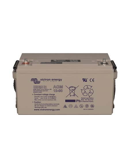 12V 90Ah AGM Deep Cycle Battery (front-angle)