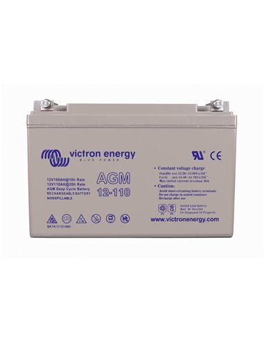 12V 110Ah AGM Deep Cycle Battery (front)