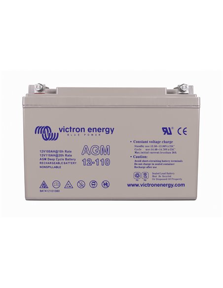 12V 110Ah AGM Deep Cycle Battery (front)