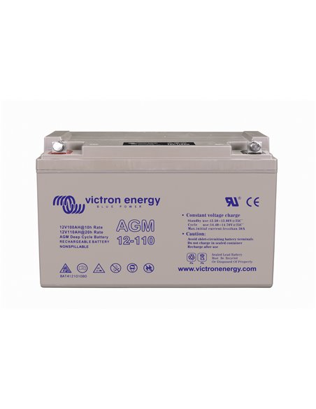 12V 110Ah AGM Deep Cycle Battery (front-angle)