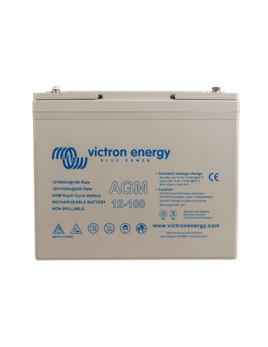 12V 100Ah AGM Super Cycle Battery (front)