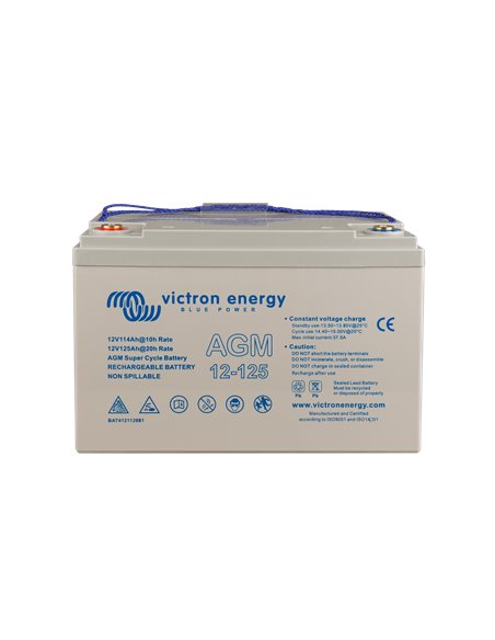 12V 125Ah AGM Super Cycle Battery (front-angle)