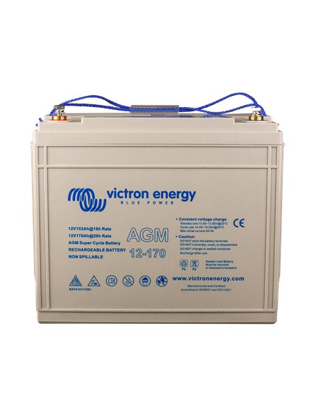 12V 170Ah AGM Super Cycle Battery (front)