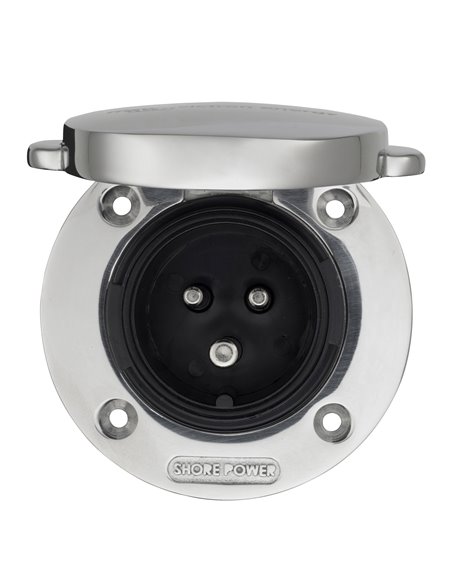 Stainless Steel Power Inlet with cover (front open)