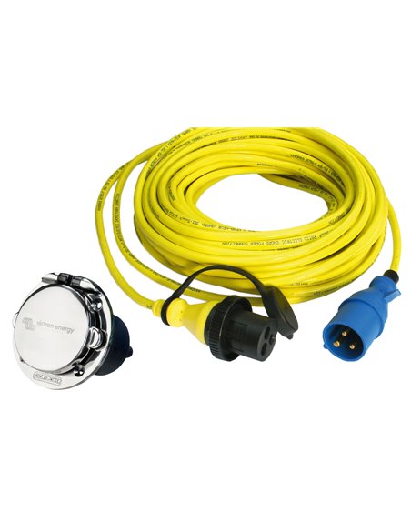 Shore Power Cable and Stainless Inlet with cover