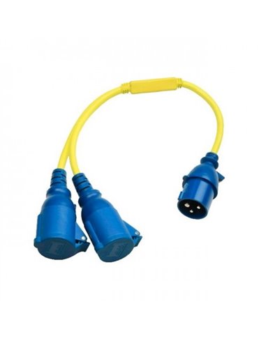 Splitter Cord 16A/250V-CEE plug/2xCEE Coupling