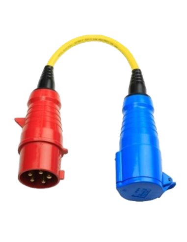 Adapter Cord 32A/3 to single ph.-CEE Plug 5P/CEE Coupling 3P