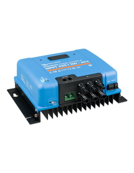 SmartSolar charge controller MPPT 250/100-MC4 (left)